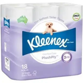 Coles Kleenex comfort care 3ply toilet tissue 18 pack offer