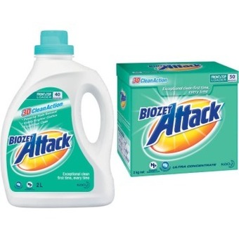 Coles Biozet attack laundry liquid 1.8 litre-2 litre or powder 2kg offer