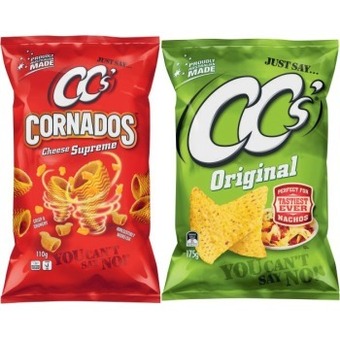 Coles Cc's corn chips 175g or cornados 110g offer