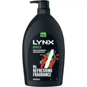 Coles Lynx africa body wash 1 litre offer