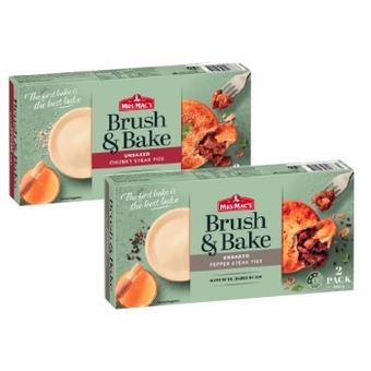 Coles Mrs mac's brush & bake pies 2 pack 400g offer