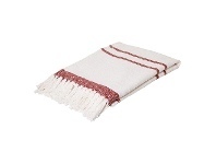 LivingStyles Cassidy Cotton Throw, 130x160cm, Ivory / Brick offer