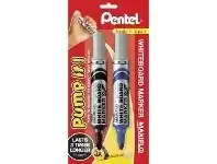 Officeworks Pentel Maxiflo Whiteboard Markers Bullet Black Blue 2 Pack offer
