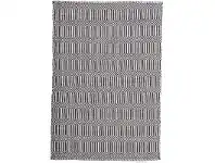 Natura Ariana Hand Woven Cotton & Wool Rug, 290x200cm, Black