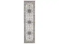 LivingStyles Sydney Medallion Turkish Made Oriental Runner Rug, 400x80cm, White / Beige offer