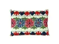 Embroidered Flowers Cotton Cushion - Style B