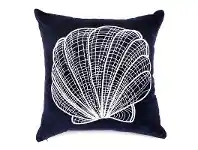 LivingStyles Stella Hand Embroidered Sea Shell Velvet Scatter Cushion offer