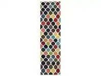 LivingStyles Nomad Scales Flat Woven Wool Runner Rug, 300x80cm, Multi offer