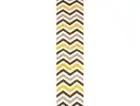 LivingStyles Nomad Chevron Flat Woven Wool Runner Rug, 400x80cm, Yellow / Brown offer