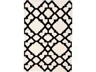 LivingStyles Nomad Trellis Flat Woven Wool Rug, 225x155cm, Ivory / Black offer