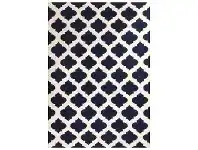 LivingStyles Nomad Quatrefoil Flat Woven Wool Rug, 225x155cm, Navy offer