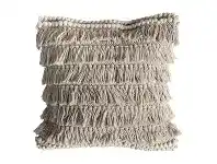 LivingStyles Tyler Cotton Fringed Scatter Cushion, Ivory offer