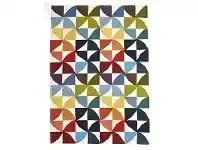 LivingStyles Nomad Hand Knotted Weave Multi-colour Pinwheel Woolen Rug - 225x155cm offer