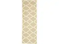 LivingStyles Nomad Hand Knotted Weave Moroccan Design Woolen Rug Runner in Beige - 400x80cm offer