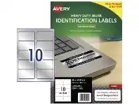 Officeworks Avery 10UP Heavy Duty Labels Metallic Silver 20 Sheets offer