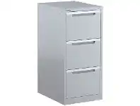 Steelco 3 Drawer Filing Cabinet Silver Grey