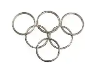 J.Burrows Split Key Rings 38mm Silver 10 Pack