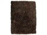 LivingStyles Orlando Metallic Noodle Hand Tufted Shag Rug, 280x190cm, Dark Brown offer