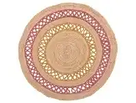 LivingStyles Atrium Lilo Round Jute Rug, 200cm, Coral / Natural offer