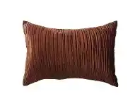 Tustna Ribbed Velvet Lumbar Cushion, Copper