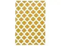 LivingStyles Nomad Quatrefoil Flat Woven Wool Rug, 280x190cm, Yellow offer