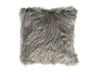 LivingStyles Marcus Feather Filled Faux Fur Scatter Cushion, Silver offer