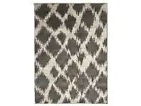 LivingStyles Egyptian Made Moroccan Cross Lines Design Rug in Charcoal - 290x200cm offer