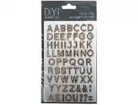 Officeworks D.I.Y. DIYi Foil Stickers Alphabet Gold 2 Sheets offer