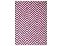 LivingStyles Modern Double Sided Flat Weave Chevron Design Cotton & Jute Rug in Pink - 320x230cm offer