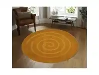 LivingStyles Swirl Hand Woven Wool Round Rug, 160cm, Orange offer