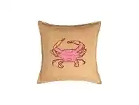 LivingStyles Westie Washed Burlap Scatter Cushion, Pink Crab offer