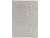 LivingStyles Geometrics Hand Knotted Wool Rug, 160x230cm, Silvery Beige offer