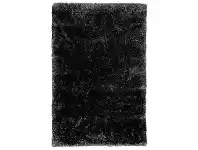 Angora Lux Wool & Viscose Shaggy Rug, 275x185cm, Black