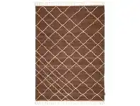 LivingStyles Berber Kilim Handcrafted Wool Rug, 320x200cm, Brown offer