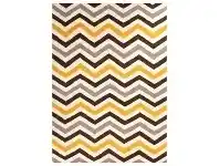 LivingStyles Nomad Chevron Flat Woven Wool Rug, 280x190cm, Yellow / Brown offer