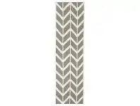 LivingStyles Nomad Chevron Flat Woven Wool Runner Rug, 300x80cm, Grey offer