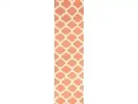 LivingStyles Nomad Quatrefoil Flat Woven Wool Runner Rug, 400x80cm, Coral offer