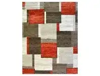 LivingStyles Trio Kameron Modern Rug, 170x120, Brown / Red offer