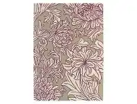 LivingStyles Morris & Co Chrysanthemum Hand Tufted Designer Wool Rug, 240x170cm, Wine/Linen offer