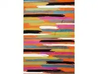 LivingStyles Brony Stroke 115x165cm Turkish Made Rug - Orange / Multi offer