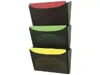 Officeworks Marbig Enviro 3 Compartment Wall Pocket Black offer