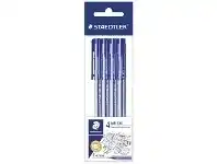 Officeworks Staedtler 423 Retractable Ballpoint Pen 0.7mm Blue 4 Pack offer