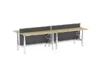 Officeworks Stilford S2 4 Person Sit Stand Desk 1800mm White/Oak/Grey offer