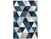 LivingStyles Nomad Prism Flat Woven Wool Rug, 320x230cm, Blue offer