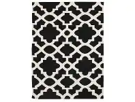 LivingStyles Nomad Trellis Flat Woven Wool Rug, 280x190cm, Black offer