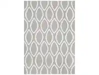 Nomad Oval Print Flat Woven Wool Rug, 230x320cm, Grey