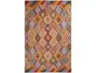 LivingStyles One of A Kind Aqsa Hand Knotted Wool Maimana Kilim Rug, 299x194cm, Tropical Fruit offer