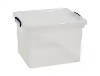 Officeworks Really Useful Boxes Really Useful 34L Box with Lid Clear offer