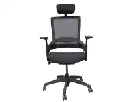 LivingStyles Merna Mesh Fabric Ergonomic Office Chair with Head Rest, Black offer