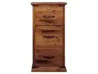 LivingStyles Serafi Pine Timber 3 Drawer File Cabinet offer